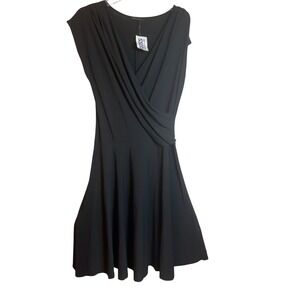 Soprano‎ Black Wrap Dress XL Sleeveless Fit and Flare Cocktail Party NWT